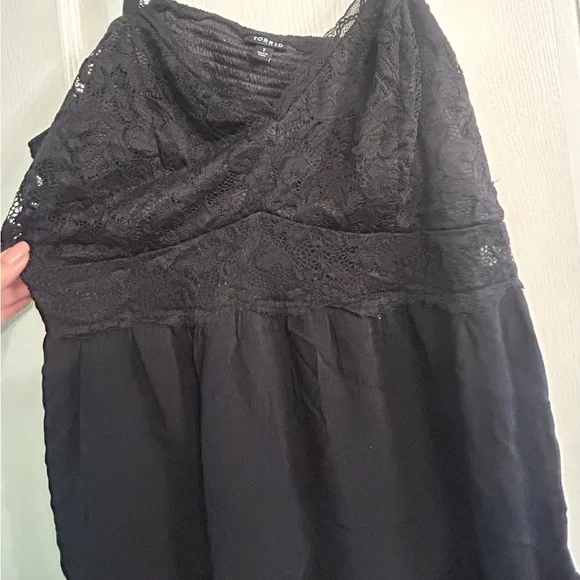 Torrid Babydoll Tank Top Black Lace size 1 - Picture 5 of 6